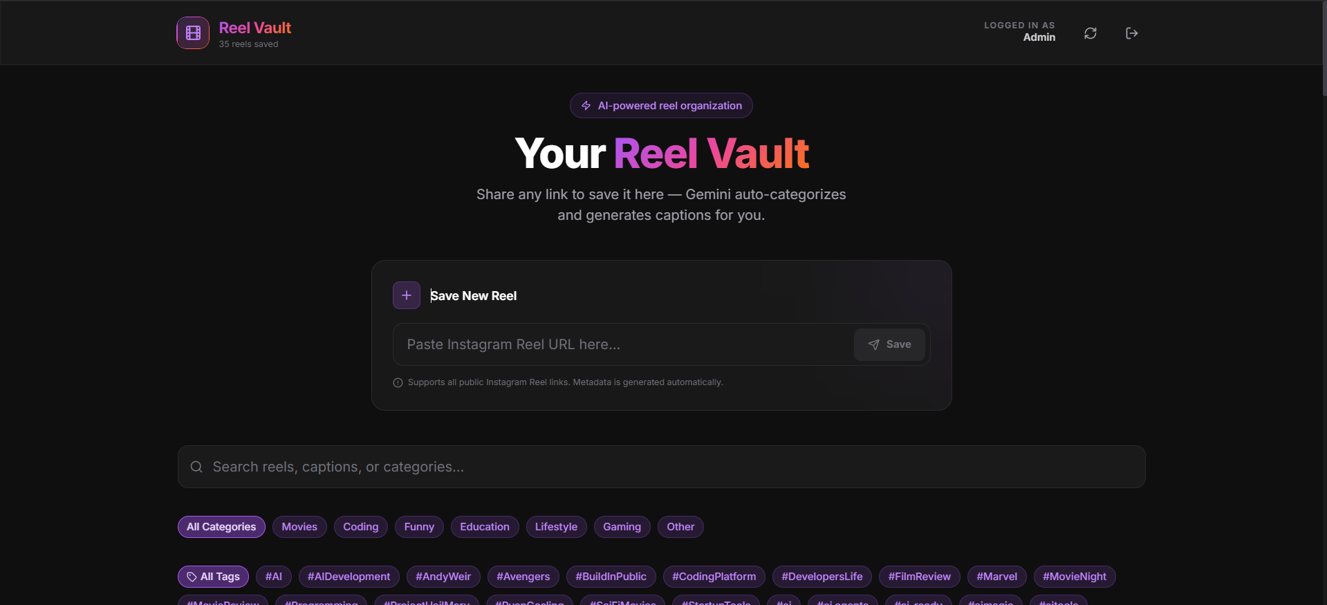 Reel Vault